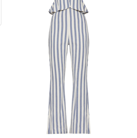 BCBGeneration Striped Peplum Jumpsuit - Picture 11 of 16